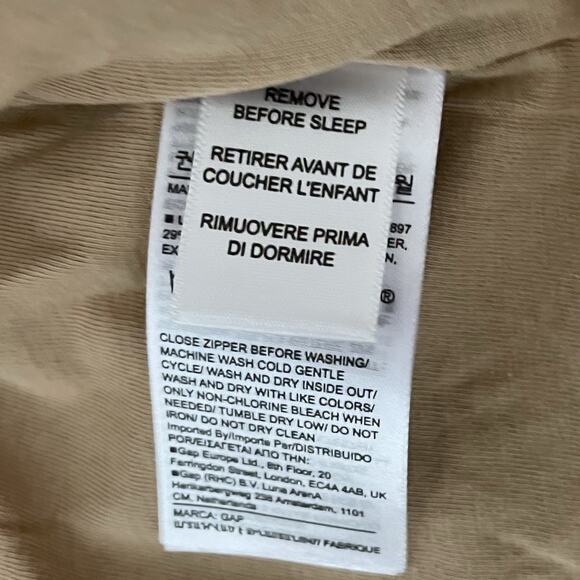 Baby Gap Teddy Sherpa One Piece 6 To 12 Mo Brown Bear Ear Appliqué Hood Cozy - Picture 11 of 11